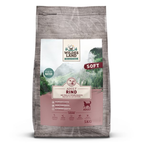 Wildes Land Soft Adult Rind mit Reis und Wildkräutern