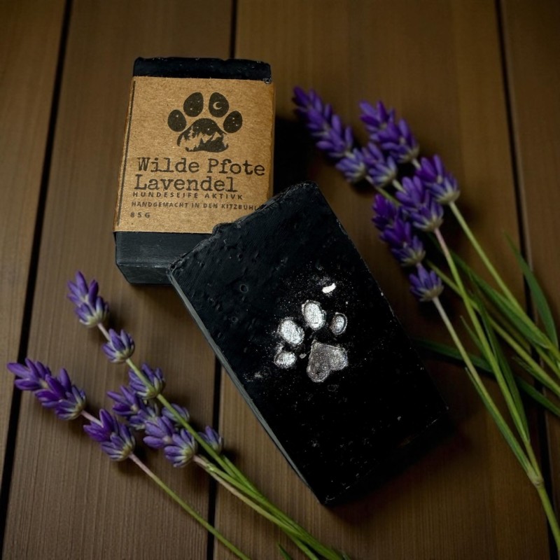 Wilde Blüte Sanfte Pfote Waschseife Lavendel & Aktivkohle 85g 1 Wilde Blüte Sanfte Pfote Seifen